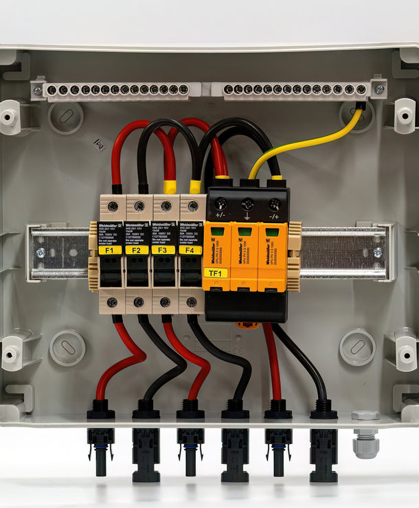 DC oldali 2 string - 1 munkapont védelmi dobozok