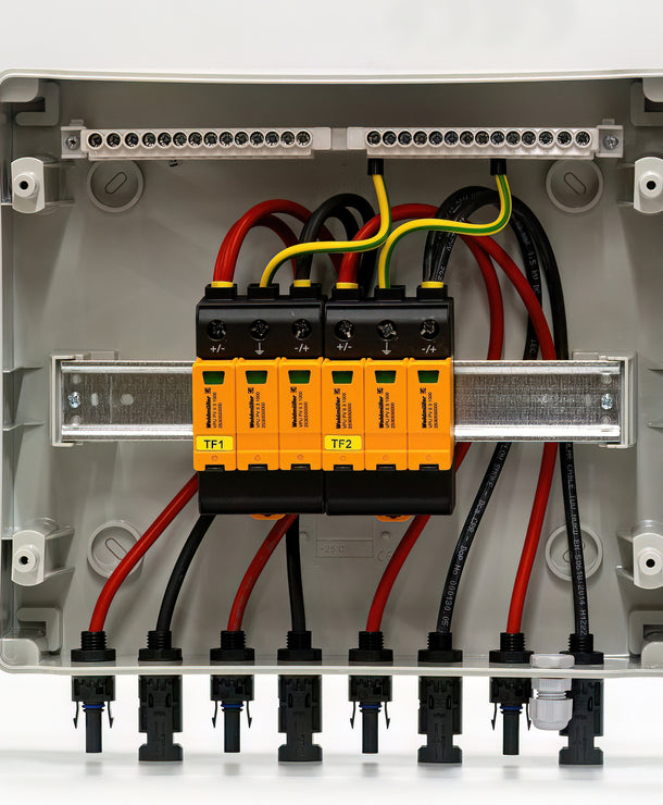 DC oldali 2 string - 2 munkapont védelmi dobozok