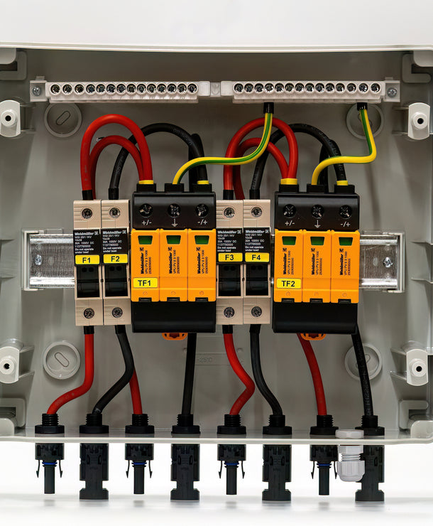 DC oldali 2 string - 2 munkapont védelmi dobozok